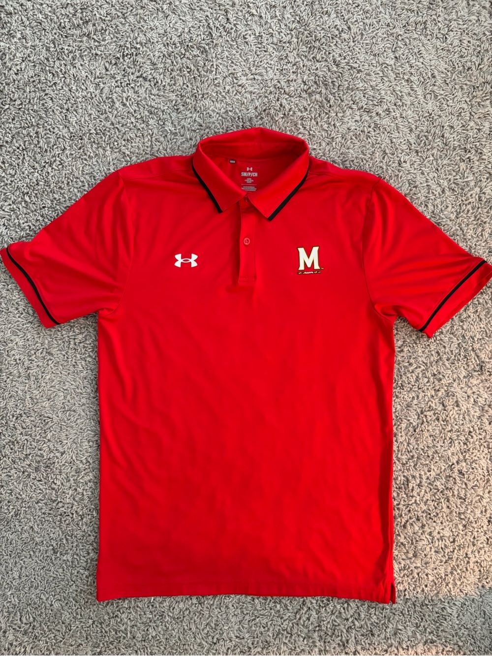 Under Armour Men's Red Maryland Polo Shirt - Small